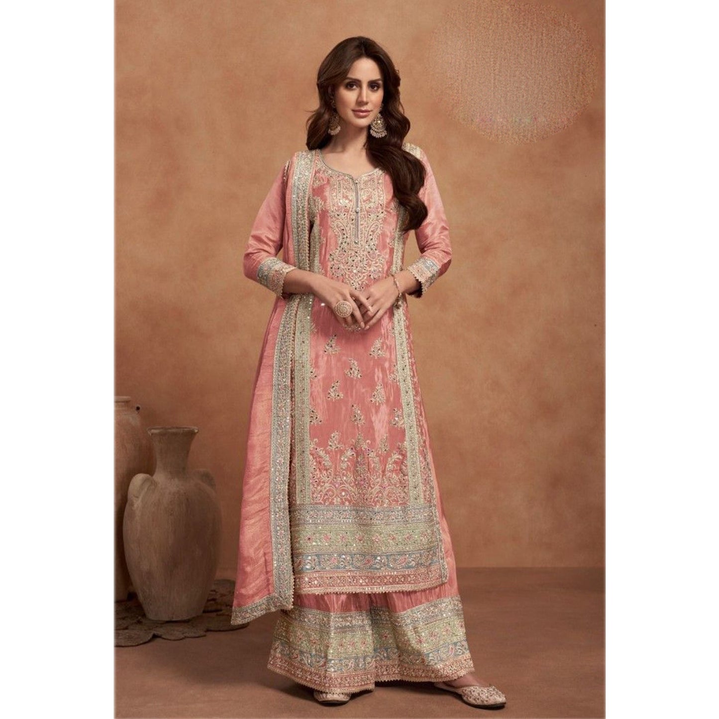 Indian Traditional Georgette Fabric Festival Wear Women's Stylish Salwar Kameez Palazzo Suits